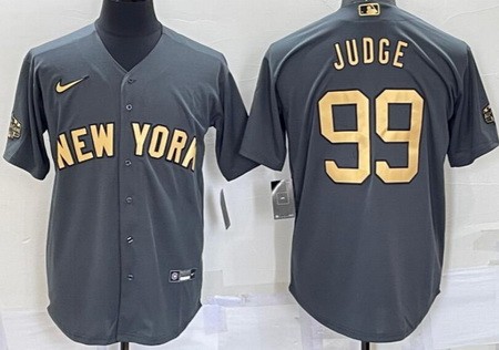 Men's New York Yankees #99 Aaron Judge Gray 2022 All Star Cool Base Jersey