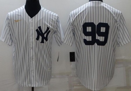 Men's New York Yankees #99 Aaron Judge White Cooperstown Collection Jersey