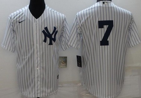 Men's New York Yankees #7 Mickey Mantle White Cool Base Jersey