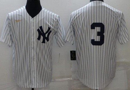 Men's New York Yankees #3 Babe Ruth White Cooperstown Collection Jersey