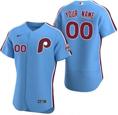 Men's Women Youth Philadelphia Phillies Customized Light Blue Authentic Jersey