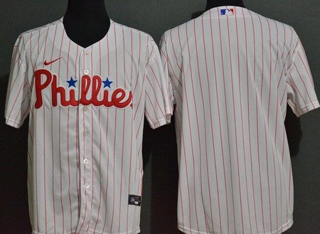 Men's Philadelphia Phillies Blank White Cool Base Jersey