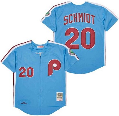 Men's Philadelphia Phillies #20 Mike Schmidt Blue 1983 Throwback Jersey