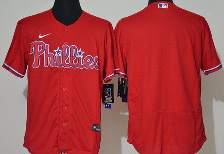Men's Philadelphia Phillies Blank Red FlexBase Jersey