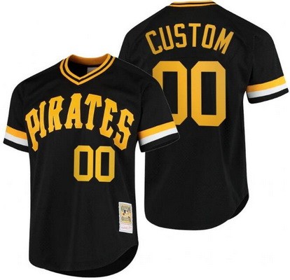 Men's Women Youth Pittsburgh Pirates Customized Black Throwback Jersey