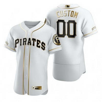 Men's Women Youth Pittsburgh Pirates Customized White Gold 2020 FlexBase Jersey