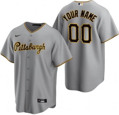 Men's Women Youth Pittsburgh Pirates Customized Gray Cool Base Jersey