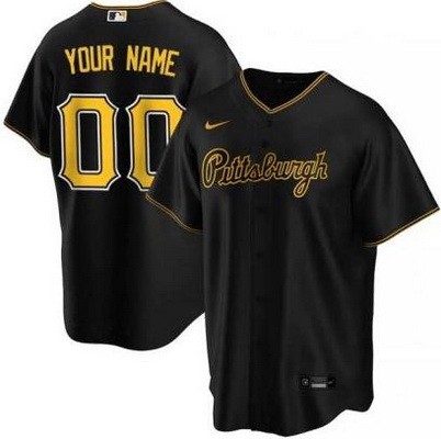 Men's Women Youth Pittsburgh Pirates Customized Black Alternate Cool Base Jersey