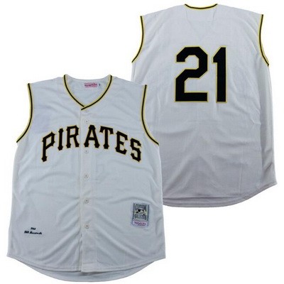 Men's Pittsburgh Pirates #21 Roberto Clemente Cream 1960 Throwback Jersey