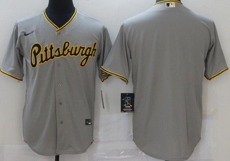 Men's Pittsburgh Pirates Blank Gray Road Cool Base Jersey
