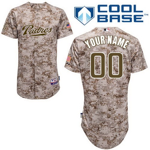 Men's  Women Youth San Diego Padres Customized Navy Camo Cool Base Jersey