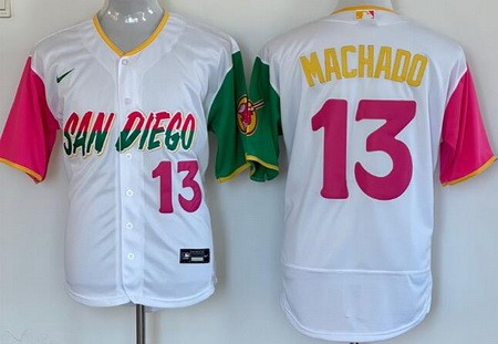 Men's San Diego Padres #13 Manny Machado White 2022 City Connect Authentic Jersey