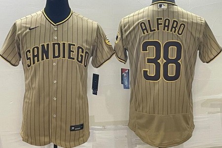 Men's San Diego Padres #38 Jorge Alfaro Khaki Authentic Jersey