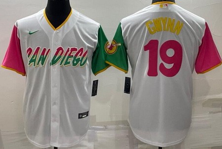 Men's San Diego Padres #19 Tony Gwynn White 2022 City Connect Cool Base Jersey