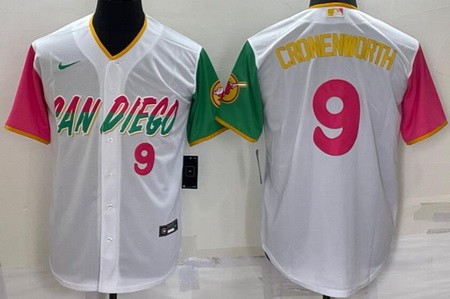 Men's San Diego Padres #9 Jake Cronenworth White Player Number 2022 City Connect Cool Base Jersey