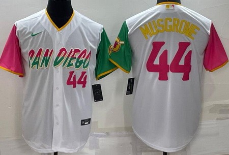 Men's San Diego Padres #44 Joe Musgrove White Player Number 2022 City Connect Cool Base Jersey