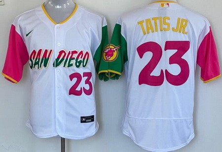 Men's San Diego Padres #23 Fernando Tatis Jr White 2022 City Connect Authentic Jersey