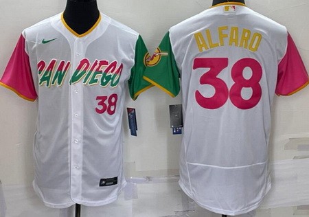 Men's San Diego Padres #38 Jorge Alfaro White 2022 City Connect Authentic Jersey