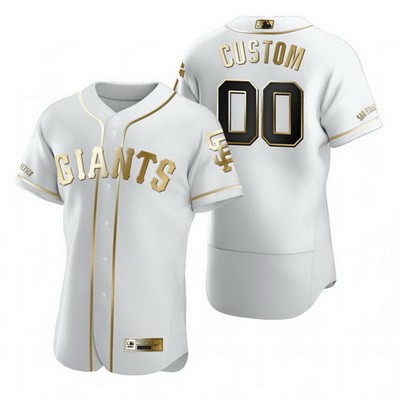 Men's Women YouthSan Francisco Giants Customized White Gold 2020 FlexBase Jersey