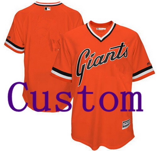 Men's Women Youth San Francisco Giants Customized Orange Throwback Cool Base Jersey