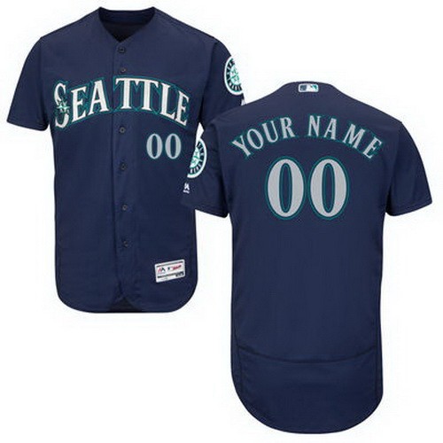 Men's  Women Youth Seattle Mariners Customized Navy Blue FlexBase Jersey