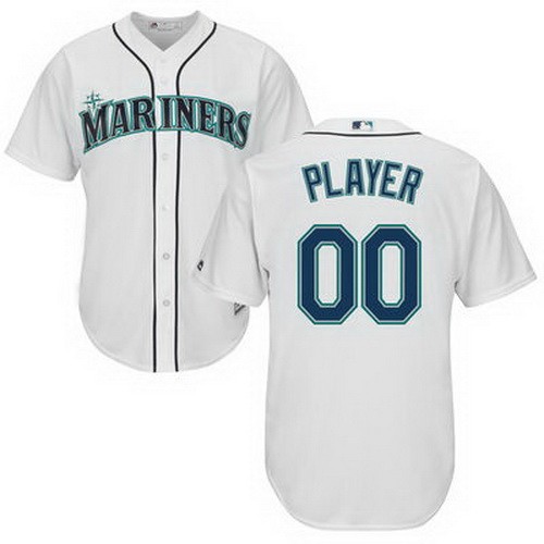 Men's  Women Youth Seattle Mariners Customized White Cool Base Jersey