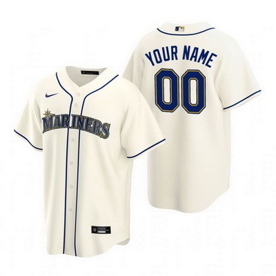 Men's  Women Youth Seattle Mariners Customized Cream Alternate 2020 Cool Base Jersey