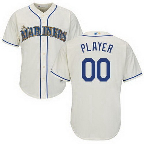 Men's  Women Youth Seattle Mariners Customized Gream Cool Base Jersey