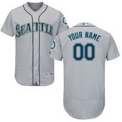 Men's  Women Youth Seattle Mariners Customized Gray FlexBase Jersey