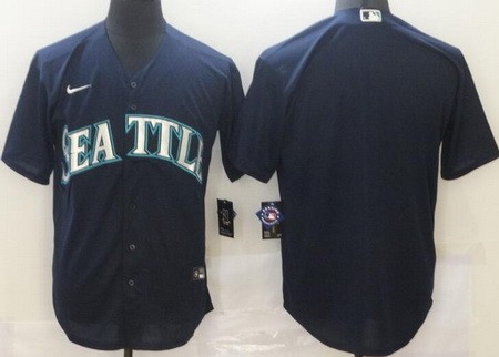 Men's Seattle Mariners Blank Navy Cool Base Jersey