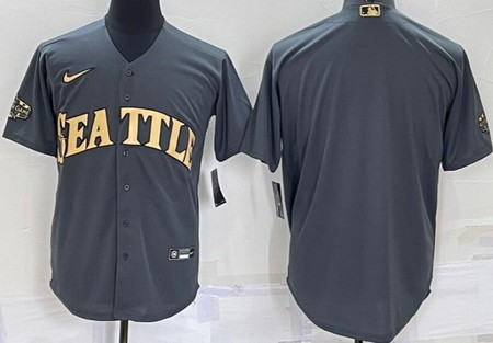 Men's Seattle Mariners Blank Gray 2022 All Star Cool Base Jersey
