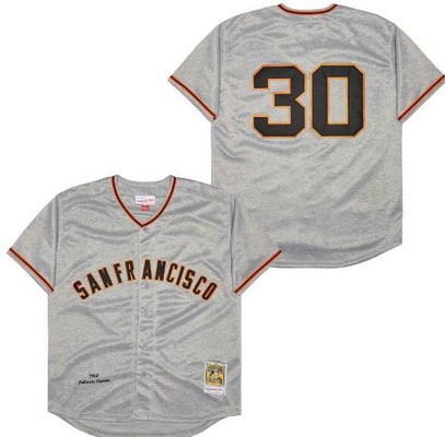 Men's San Francisco Giants #30 Orlando Cepeda Gray 1962 Throwback Jersey