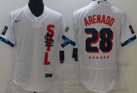Men's St Louis Cardinals #28 Nolan Arenado White 2021 All Star Authentic Jersey