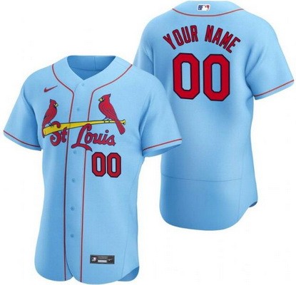 Men's Women Youth St Louis Cardinals Customized Light Blue Authentic Jersey