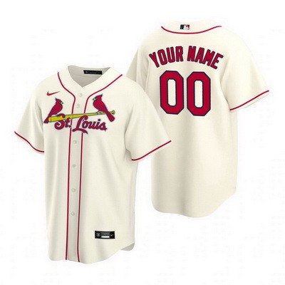 Men's Women Youth St Louis Cardinals Customized Cream Alternate 2020 Cool Base Jersey