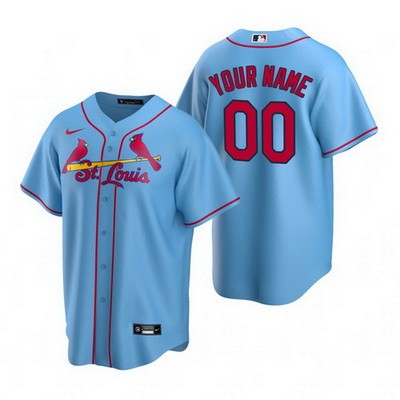 Men's Women Youth St Louis Cardinals Customized Light Blue Alternate 2020 Cool Base Jersey