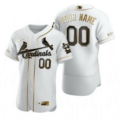 Men's Women Youth St Louis Cardinals Customized White Gold 2020 FlexBase Jersey
