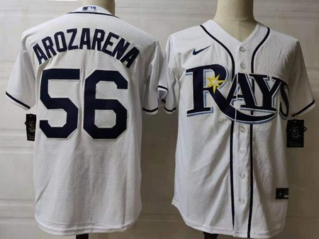 Men's Tampa Bay Rays #56 Randy Arozarena White 2020 Cool Base Jersey