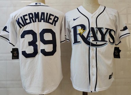 Men's Tampa Bay Rays #39 Kevin Kiermaier White 2020 Cool Base Jersey