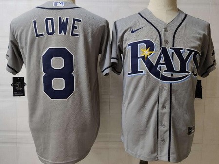 Men's Tampa Bay Rays #8 Brandon Lowe Gray 2020 Cool Base Jersey