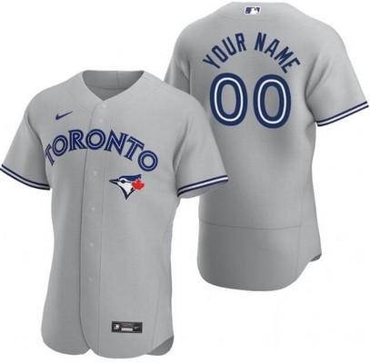 Men's Women Youth Toronto Blue Jays Customized Gray Authentic Jersey