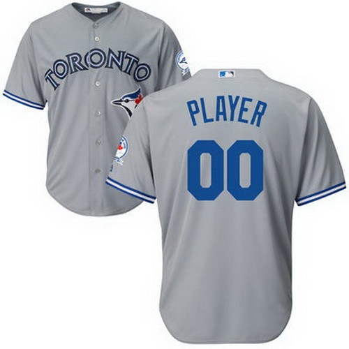 Men's Women Youth Toronto Blue Jays Customized Gray Cool Base Jersey