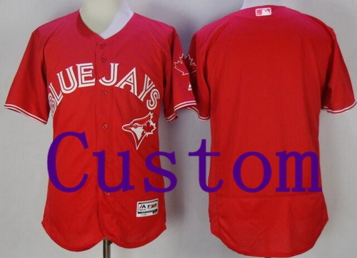 Men's Women Youth Toronto Blue Jays Customized Red 2017 FlexBase Jersey