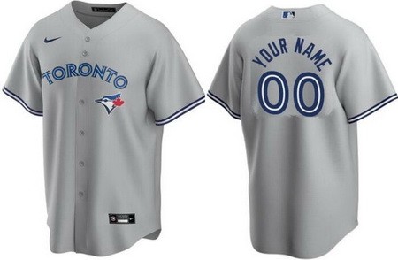 Men's Women Youth Toronto Blue Jays Customized Gray Nike Cool Base Jersey