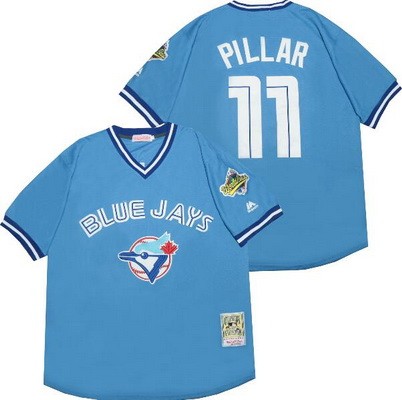 Men's Toronto Blue Jays #11 Kevin Pillar Light Blue Throwback Jersey
