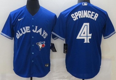 Men's Toronto Blue Jays #4 George Springer Royal Cool Base Jersey