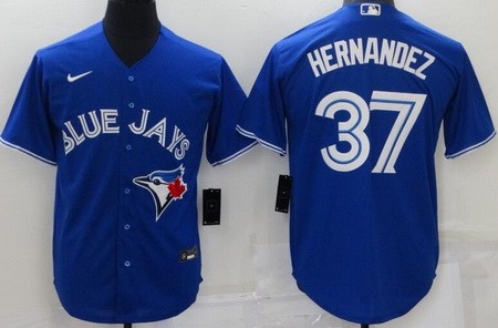 Men's Toronto Blue Jays #37 Teoscar Hernandez Blue Cool Base Jersey