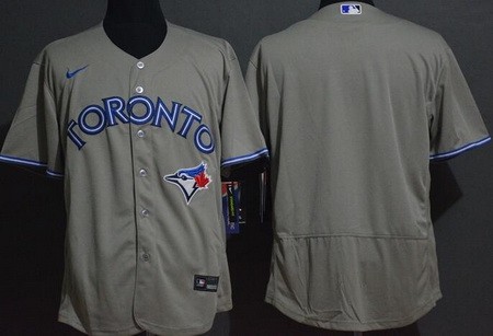Men's Toronto Blue Jays Blank Gray FlexBase Jersey