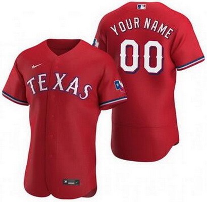 Men's Women Youth Texas Rangers Customized Red Authentic Jersey