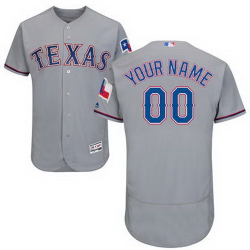 Men's Women Youth Texas Rangers Customized Gray FlexBase Jersey